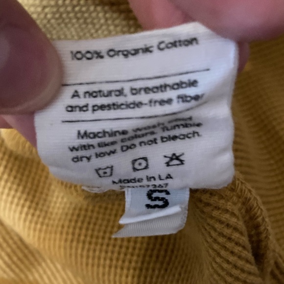 MATE the Label Organic Cotton Soft Boxy Crop Top Thermal Size Medium Loungewear - Picture 6 of 10